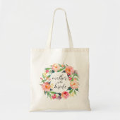 Chic Waterverf Floral Wreath Moeder van de Bride Tote Bag (Voorkant)