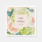 Chic Waterverf Florals Blush Pink Servet (Voorkant)