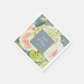 Chic Waterverf Florals Dusty Blue Servet (Hoek)