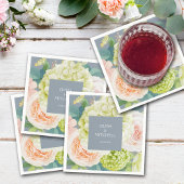 Chic Waterverf Florals Dusty Blue Servet