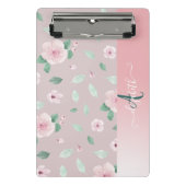 Chic Waterverf Flowers Monogram Mini Klembord (Voorkant)
