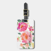 Chic Waterverf Flowers Personalized-2 Bagagelabel (Voorkant verticaal)