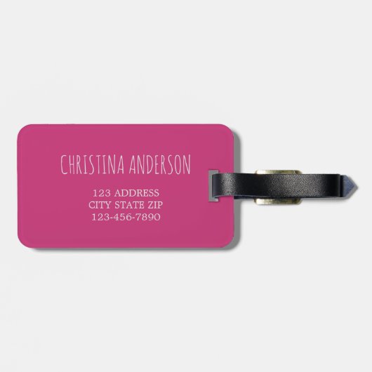 Chic Waterverf Flowers Personalized-2 Bagagelabel (Achterkant horizontaal)