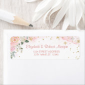 Chic Waterverf Flowers Snowflakes Etiket (Insitu)