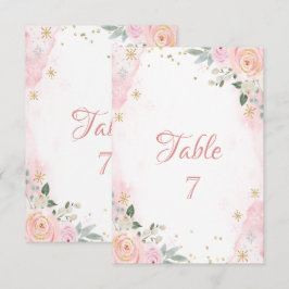 Chic Waterverf Flowers Snowflakes Kaart