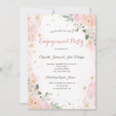 Chic Waterverf Flowers Snowflakes Verloving Kaart (Voorkant)