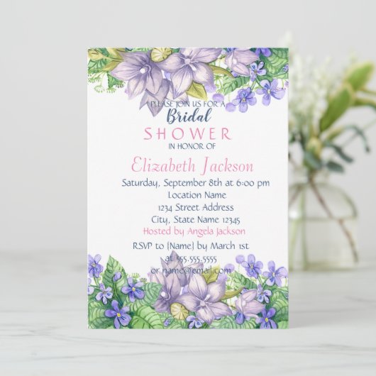 Chic Waterverf Flowers Vrijgezellenfeest Kaart (Staand voorkant)