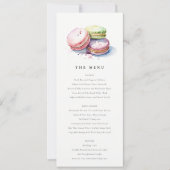 Chic Waterverf Franse Macarons Bakkerij Menu Kaart (Voorkant)