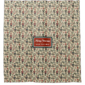 Chic  waterverf gedempt kleuren kerst douchegordijn (Voorkant)