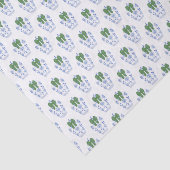 Chic Waterverf Green Ribbon Ginger Jar Kerstmis Tissuepapier (Detail)