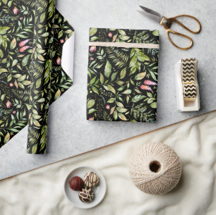 Chic Waterverf Greenery Botanical Holiday Cadeaupapier