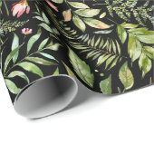 Chic Waterverf Greenery Botanical Holiday Cadeaupapier (Rol Hoek)