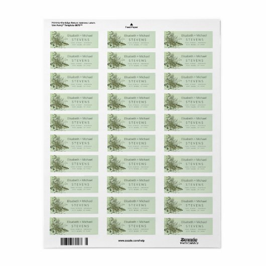 Chic waterverf greenery eucalyptus koppel script etiket (Full Sheet)