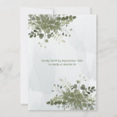 Chic waterverf greenery eucalyptus Quinceañera Kaart (Achterkant)