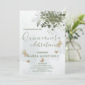Chic waterverf greenery eucalyptus Quinceañera Kaart (Staand voorkant)