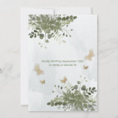 Chic waterverf greenery eucalyptus Quinceañera Kaart (Achterkant)
