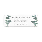 Chic Waterverf Greenery Return Address Label (Voorkant)
