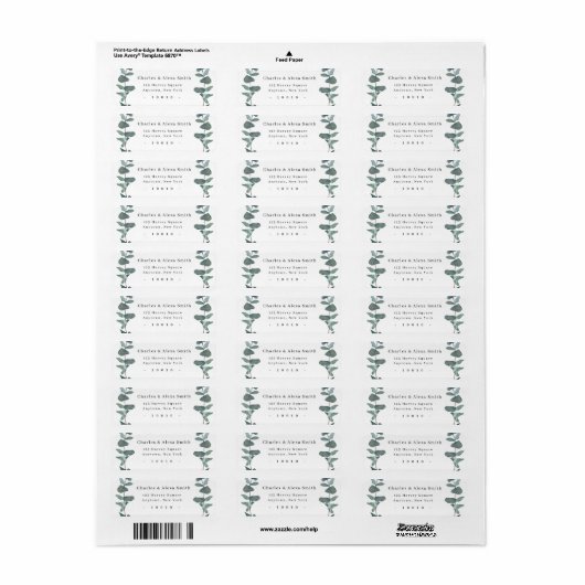 Chic Waterverf Greenery Return Address Label (Full Sheet)