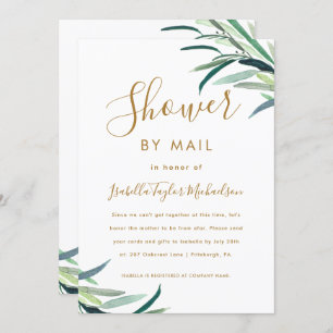 Chic Waterverf Greenery Shower by Mail Kaart