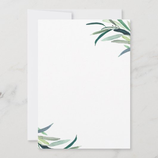 Chic Waterverf Greenery Vrijgezellenfeest per post Kaart (Achterkant)