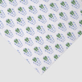 Chic Waterverf Groen Lint Gemberpot Kerst Tissuepapier (Detail)