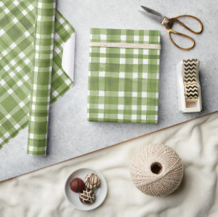 Chic Waterverf groen Plaid patroon Cadeaupapier