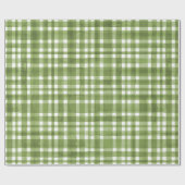 Chic Waterverf groen Plaid patroon Cadeaupapier (Vlak)
