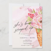 Chic Waterverf Ice Cream Vrijgezellenfeest Kaart (Voorkant)