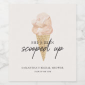 Chic Waterverf Ice Cream Vrijgezellenfeest Wijn Etiket (Enkel label)