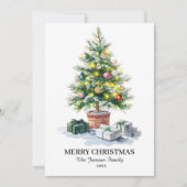 Chic Waterverf kerstboom vakantie Kaart (Voorkant)