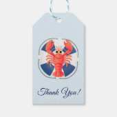 Chic Waterverf Kreeft & Reddingsboei Verjaardag Cadeaulabel (Voorkant)