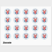 Chic Waterverf Kreeft & Reddingsboei Verjaardag Ronde Sticker (Vel)