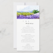 Chic Waterverf Lavender Fields Weddenemkaart Bedankkaart (Voorkant)