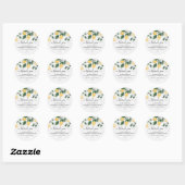 Chic Waterverf Lemon & Greenery Wedding Bedankt Ronde Sticker (Vel)