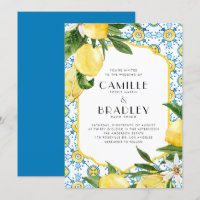 Chic Waterverf Lemon Mediterranean Summer Wedding