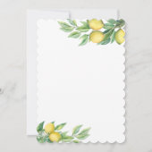 Chic Waterverf Lemon Tropisch BABY SHOWER Kaart (Achterkant)