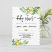 Chic Waterverf Lemon Tropisch BABY SHOWER Kaart (Staand voorkant)