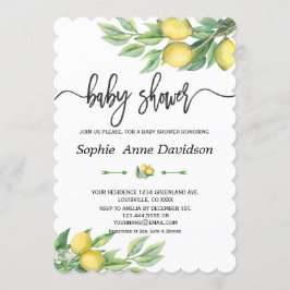 Chic Waterverf Lemon Tropisch BABY SHOWER Kaart