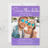 Chic Waterverf Moderne fotobruiloft bewaart de dat Save The Date (Voorkant)