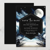 Chic Waterverf Moonlit bruiloft Save The Date (Voorkant / Achterkant)