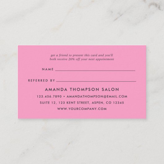 Chic Waterverf Nail Salon Referral (Achterkant)