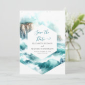 Chic Waterverf nautische bruiloft Save The Date (Staand voorkant)
