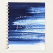 Chic Waterverf Navy Brush Strokes Namen Planner (Voorkant)