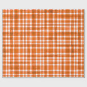 Chic Waterverf Oranje Plaid patroon Cadeaupapier (Vlak)