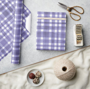 Chic Waterverf Paarse Plaid patroon Cadeaupapier