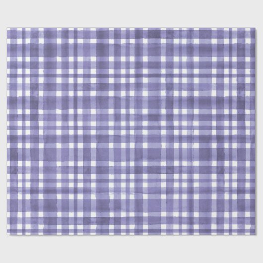 Chic Waterverf Paarse Plaid patroon Cadeaupapier (Vlak)
