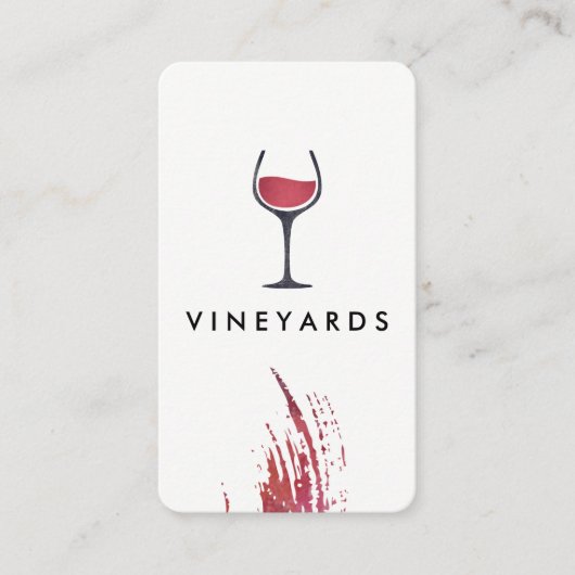Chic-Waterverf penseelstreek en roestachtig wijngl Visitekaartje (Voorkant)