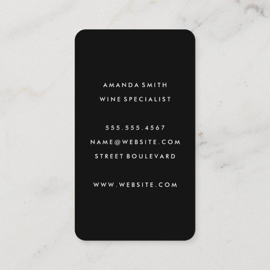 Chic-Waterverf penseelstreek en roestachtig wijngl Visitekaartje (Achterkant)