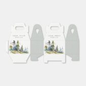 Chic Waterverf Pine Forest Landscape Wedding Bedankdoosjes (Uitgevouwen)