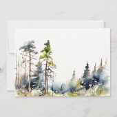 Chic Waterverf Pine Forest Landscape Wedding Bedankkaart (Achterkant)